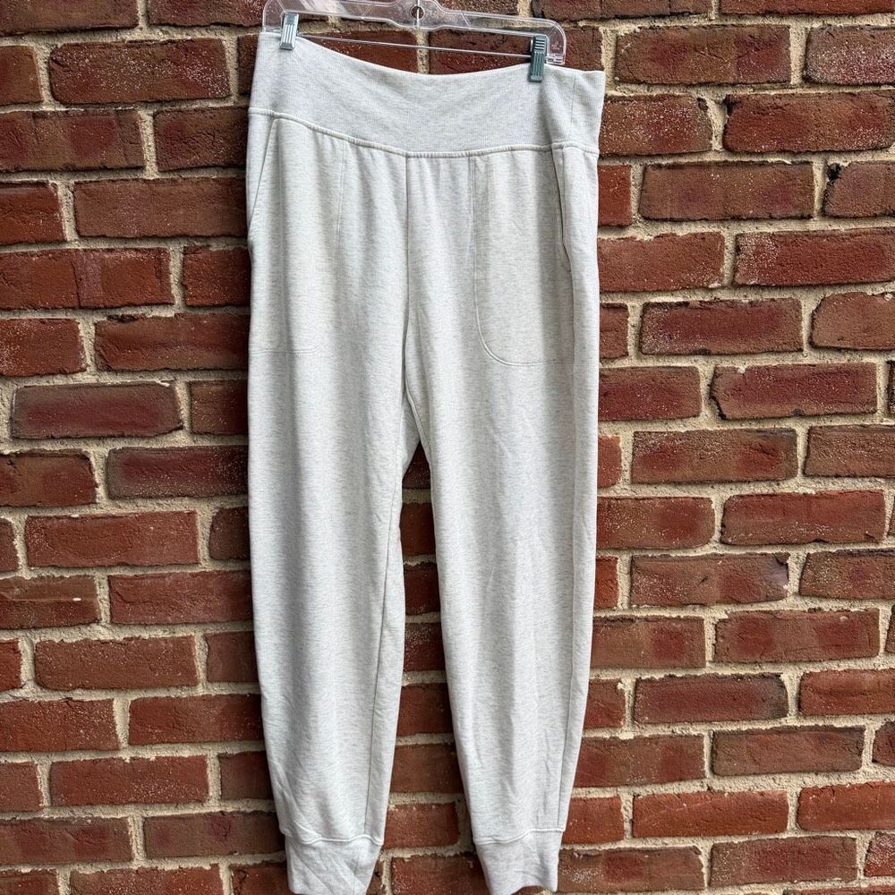 Athleta $80 Coaster Luxe High Rise Jogger Pants heather gray Women's L petite NE - Picture 2 of 11
